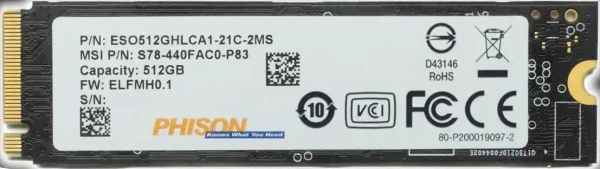 SSD M.2 NVMe 512GB PHISON - Bulk / 2280
