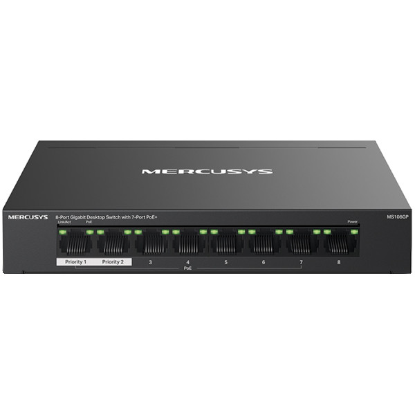 LAN Switch Mercusys MS108GP 8-port 10/100/1000 / 7PoE