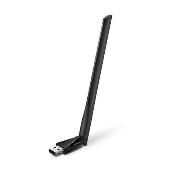 Mercusys MU6H AC650 High Gain Wireless Dual Band USB Adapter, 433Mbps at 5GHz + 200Mbps at 2.4GHz, USB 2.0, 1 x 5dBi High Gain Adjustable, Multi-Directional Antenna, WPAWPA2, 802.1X ( MU6H )