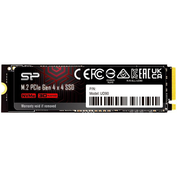 Silicon Power UD90 2TB SSD PCIe Gen 4x4 SSD UD90 - PCIe Gen4x4 & NVMe 1.4, 3D NAND, SLC Cache + HMB, 5 year warranty - Max 48004200 MBs ( SP02KGBP44UD9005 ) 