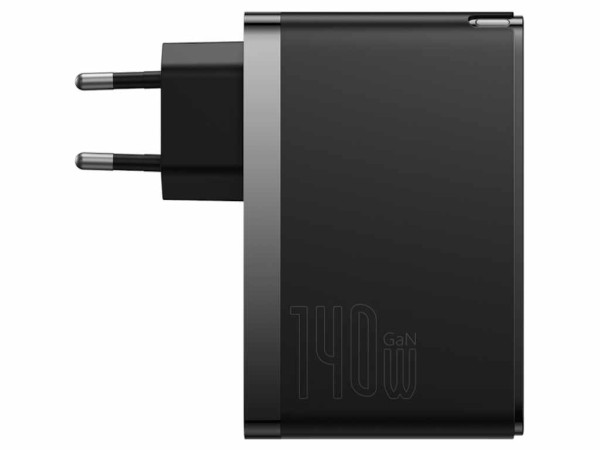 Brzi Punjac BASEUS GaN5 Pro/140W/2xC+U/crna/+ 240W Type-C to Type-C kabl/1m/crna