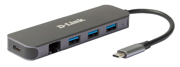 USB HUB D-Link DUB-2334 5in1 USB-C - USB3.0x3/GLAN/PD