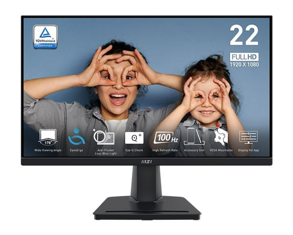 Monitor 22 MSI PRO MP225 Flat FHD VA 100Hz 1 ms HDMIVGA