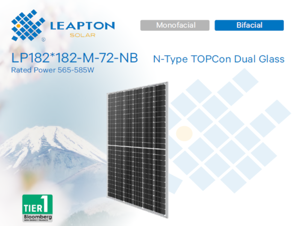 PV modul LEAPTON,580W,BF,N tip,300mm