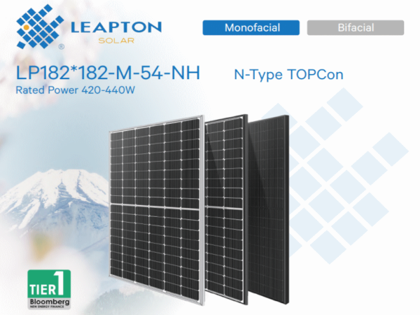 PV modul LEAPTON,440W,MF,N Tip,1100mm, silver frame