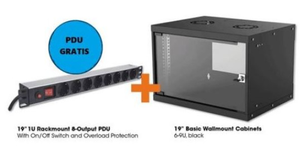 Zidni orman 9U560mm + PDU 8-Output