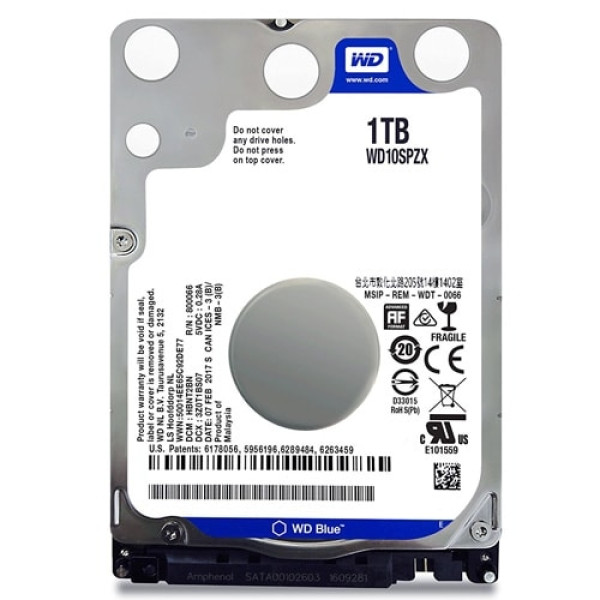 Western Digital WD10SPZX, 1TB WD Blue 2,5''SATAIII5400128MB, 7mm ( WD10SPZX ) 