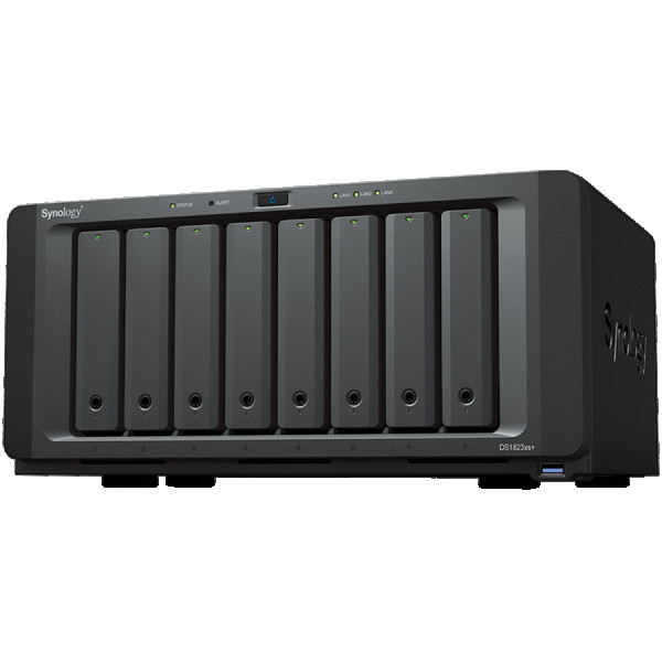 Synology DS1823xs+,Tower,8-Bay 3.5SATA HDDSSD, 2xM.2 2280 NVMe SSD,CPU AMD Ryzen V1780B 4-core 3.35(base) 3.6(turbo)GHz,8 GB DDR4 ECC SODIM
