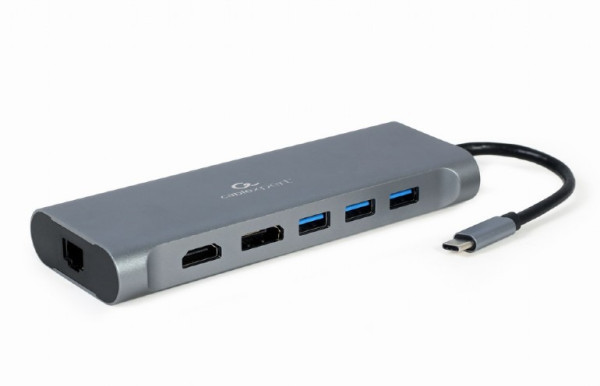 Docking station Cablexpert A-CM-COMBO8-01 USB-C - HDMI DP VGA 3xUSB PD CD GLAN