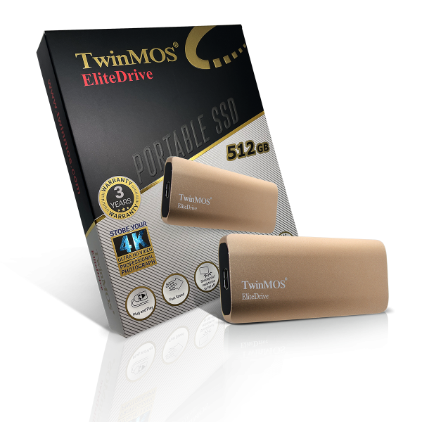 Eksterni SSD 512GB TwinMOS EliteDrive Gold USB 3.2/Type-C PSSDFGBMED32G
