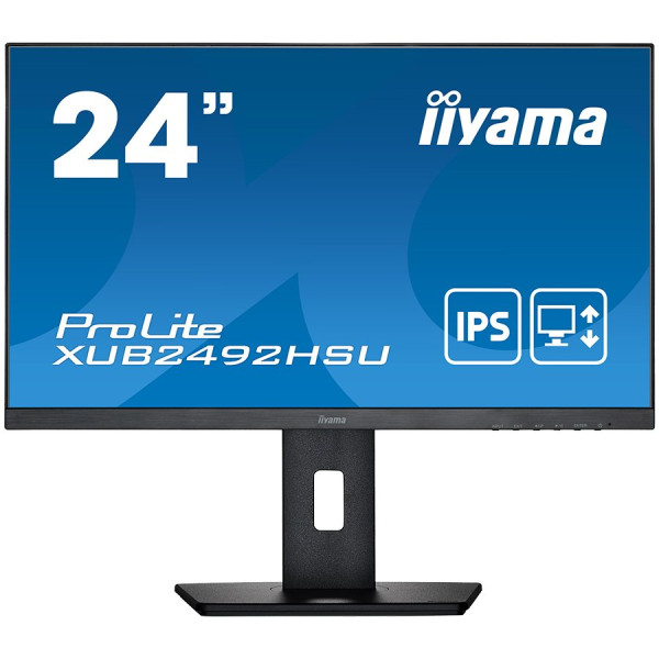 IIYAMA Monitor LED XUB2492HSU-B5 23.8'' IPS 1920 x 1080 75Hz 250 cdm˛ 1000:1 4ms VGA, HDMI, DP, USB 2.0 Hub, height, swivel, tilt, pivot, 3y, Black ( XUB2492HSU-B5 )