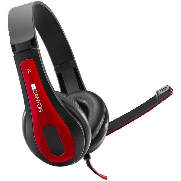CANYON PC headset HSC-1 PC Mic Flat 2m Black Red ( CNS-CHSC1BR ) 