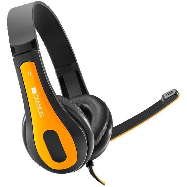 CANYON PC headset HSC-1 PC Mic Flat 2m Black Yellow ( CNS-CHSC1BY ) 