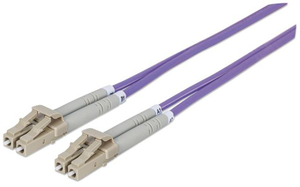 Intellinet Fiber Optic, MM, LCLC, 50125, OM4, 1m, Violet