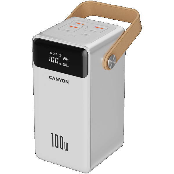 CANYON power bank OnPower 610 metal 60000 mAh PD100W White ( CNS-CPB610W )