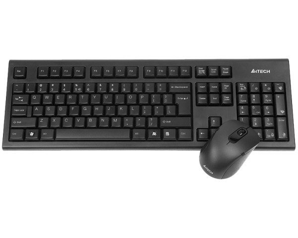 A4 TECH 7100N Wireless USB US tastatura + Wireless crni miš 