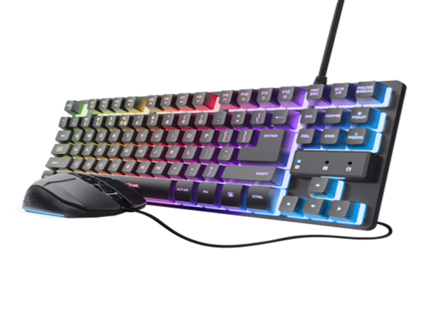 Tastatura+miš TRUST GXT 798 2-in-1 Gaming set/TKL/US/crna