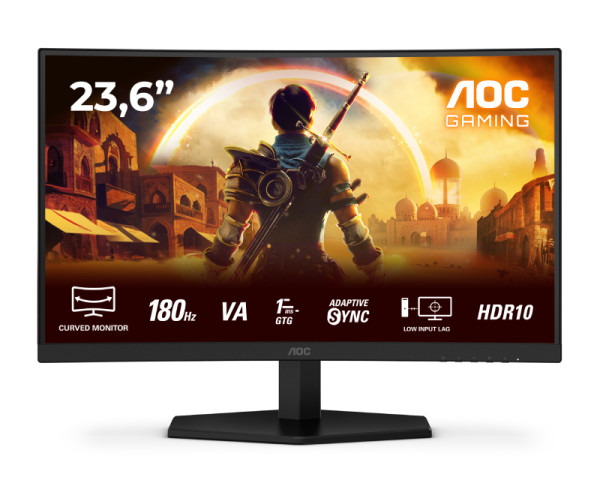 Monitor AOC C24G42E 23.6''/VA/1920X1080/180Hz/4 ms GtG/HDMIx2,DP/Adaptive Sync/VESA/crna
