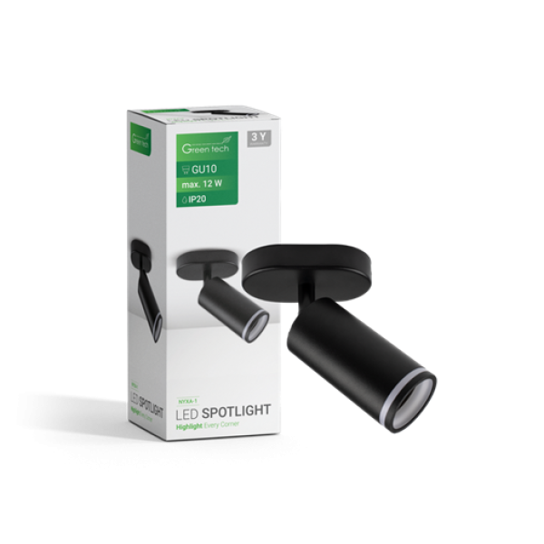 LED SPOT SVETILJKA GU10 1kom CRNA GREEN TECH