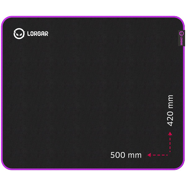 Lorgar Main 315, Gaming mouse pad, High-speed surface, Purple anti-slip rubber base, size: 500mm x 420mm x 3mm, weight 0.39kg ( LRG-GMP315 )
