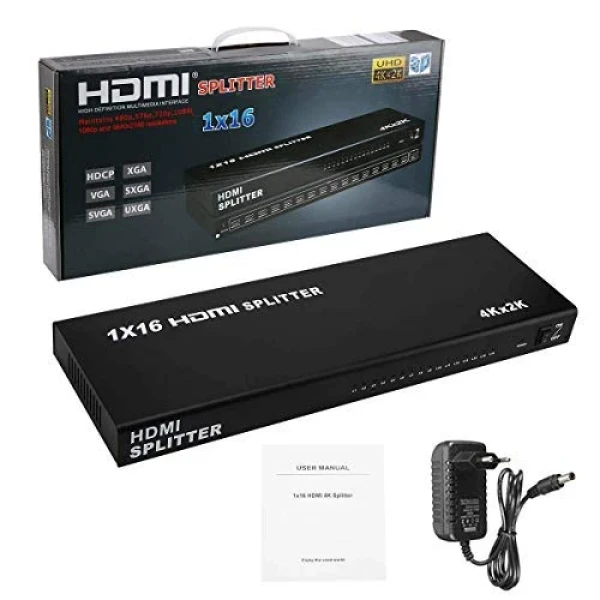 HDMI spliter 1x16 12V/3A ver.1.4 KT-HSP-1.16