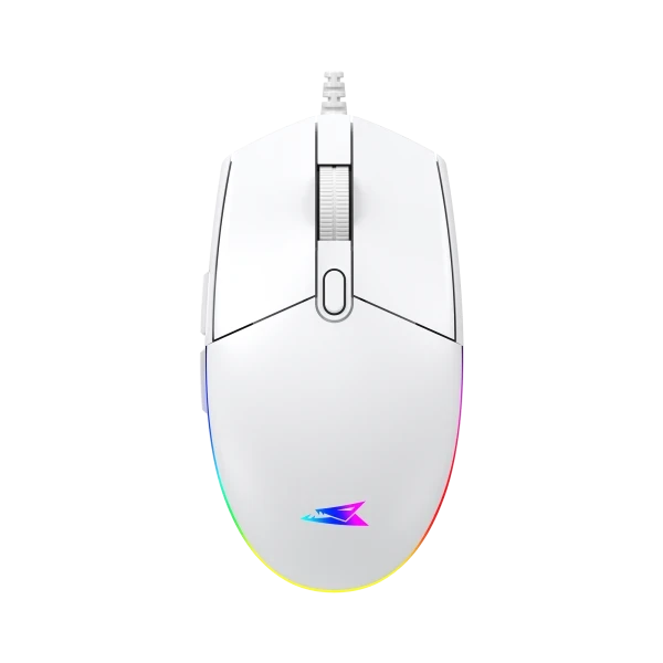 Miš Baracuda CRAB 3600DPI/6D/Optički/RGB/Bela