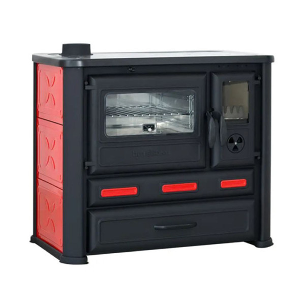 Šporet na čvrsto gorivo TimSistem Alma Mons, crveni, levi