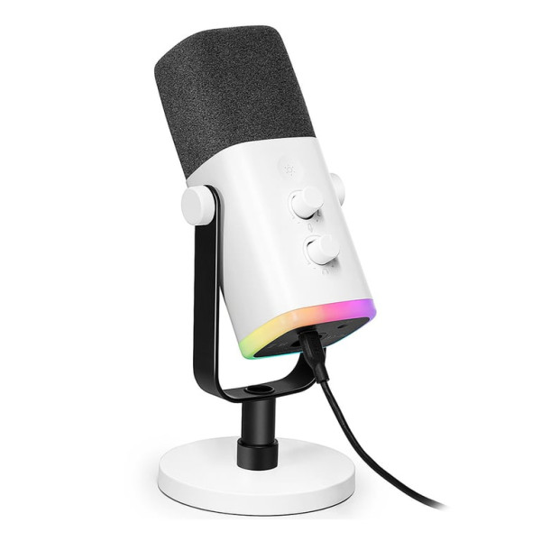 Fifine AM8 Dynamic RGB Microphone - White