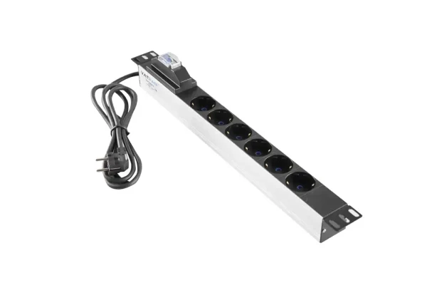 220V razvodni PDU panel 19/1U sa 6 utičnih mesta,kabl 2.5m Mirsan MR.PRZ6S.SC