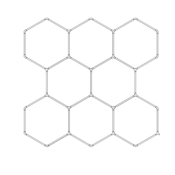 Hexagon Led tube 8 heads 6500K 225W lights tube: 440mm 35pcs, 100-110LM/W PF＞0.5 CRI＞80 PC