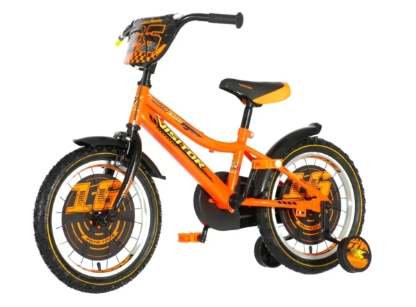 Dečija bicikla Visitor moto cross 16/pomoćni točkići/narandžasta