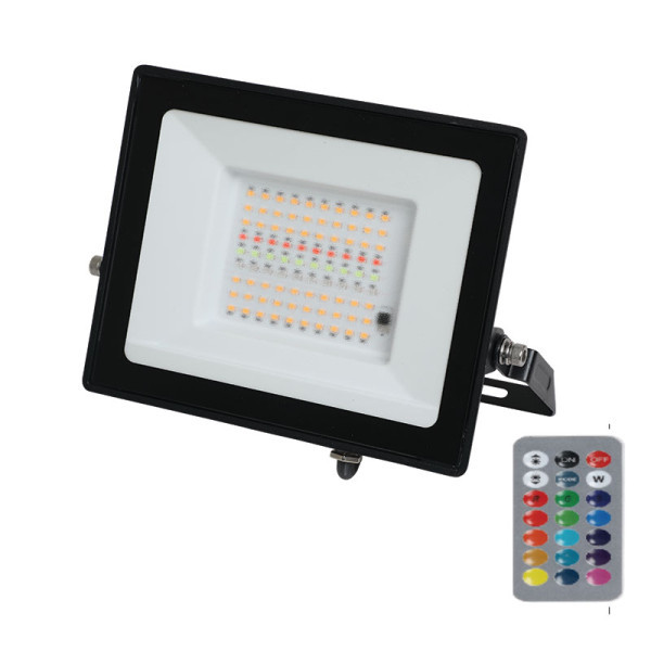 XLED 50W LED reflektor RGB+6500K,IP65,AC220-240V,Ra70,crni