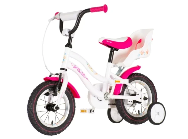 Dečlija bicikla Visitor Dog 12/V-brake kontra/pomoćni točkići/belo-roza