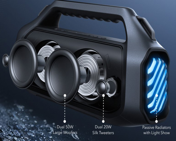 ANKER Soundcore Boom 2 Plus 140W 2.2 prenosivi bluetooth IPX7 zvučnik crni 