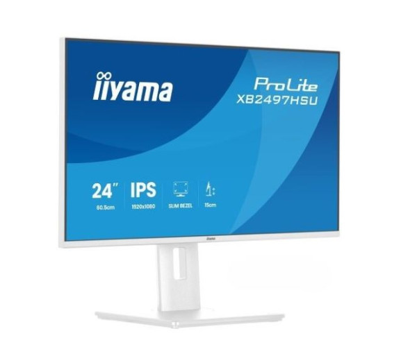 24'' WHITE IPS panel, 1920x1080 at 120Hz, EyeComfort, 15cm height adjustable stand, 350cdm2, 1500:1, Speakers, HDMI, DisplayPort, 1ms MPRT, USB 2x3.2 plus 2x USB-C ( XB2497HSU-W1 ) 