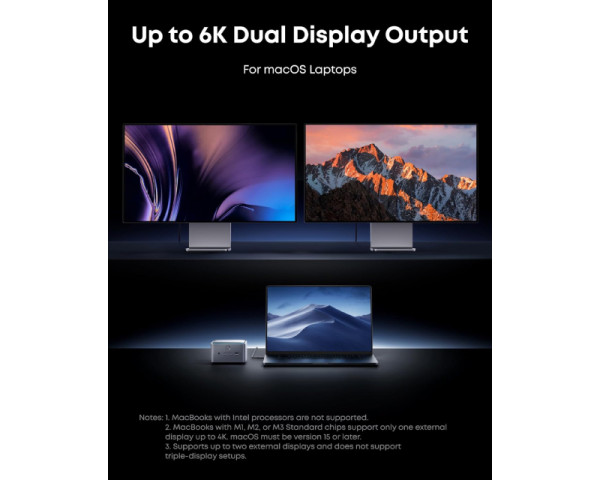 ANKER Prime Thunderbolt 5 Docking Stanica 140W, 14u1, siva 