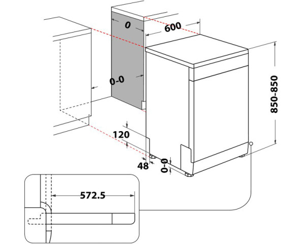 WHIRLPOOL WH4FFC14BN6W mašina za pranje sudova - 60cm 