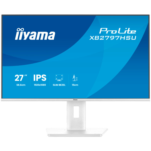 IIYAMA Prolite XB2797HSU-W1 Business Monitor - 68.6 cm (27''), FULL HD (1920x1080), IPS LED, 120Hz, 350 cdm˛, matte  white ( XB2797HSU-W1 ) 