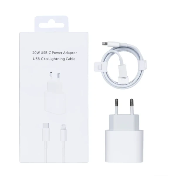 Kućni punjač EIMA EM-20 USB-C 20W PD Quick Charge 3.0 za Iphone + kabal Type C na Lighting