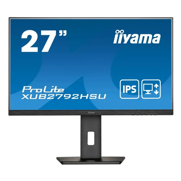 IIYAMA 27'' ETE IPS-panel, 1920x1080, 250cdm˛, 13cm Height Adj. Stand, Speakers, VGA, HDMI, DisplayPort, 4ms, USB-HUB 2x2.0 ( XUB2792HSU-B5 ) 