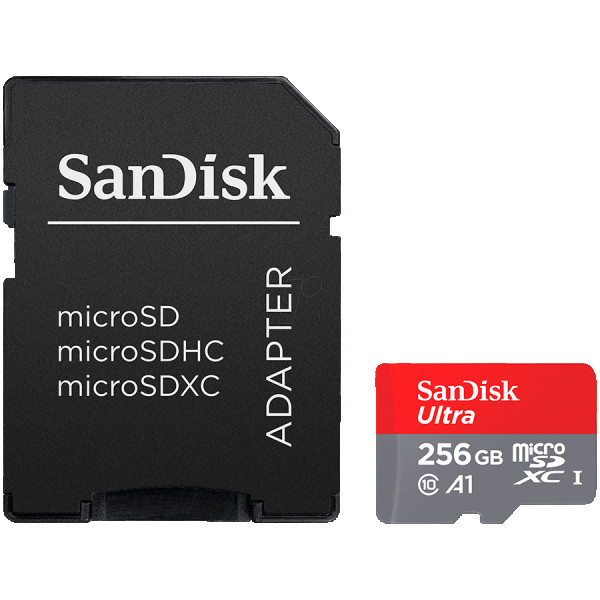Micro SDXC SanDisk 256GB Ultra, SDSQUAC-256G-GN6MA + Adapter