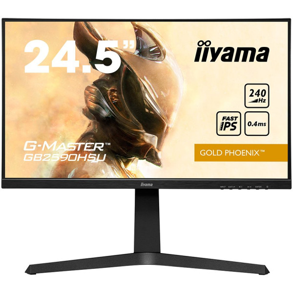 IIYAMA Monitor 24,5'' ETE Fast IPS Gaming, G-Master Gold Phoenix, FreeSync Premium, 1920x1080@240Hz, 400cdm˛, 1000:1, HDMI, DisplayPort, 0,4
