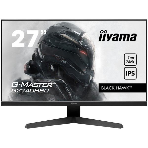 IIYAMA Monitor Gaming Light 27'' ETE IPS, G-Master Black Hawk, FreeSync, 1920x1080@75Hz, 250cdm˛, HDMI, DisplayPort, 1ms (MPRT), Speakers, USB-HUB (2x2.0), Black ( G2740HSU-B1 )