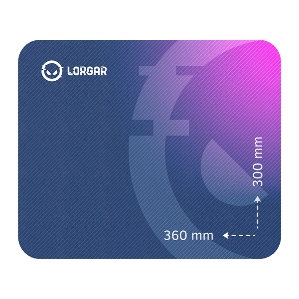 Lorgar Main 133, Gaming mouse pad, High-speed surface, Purple anti-slip rubber base, size: 360mm x 300mm x 3mm, weight 0.2kg ( LRG-GMP133 )