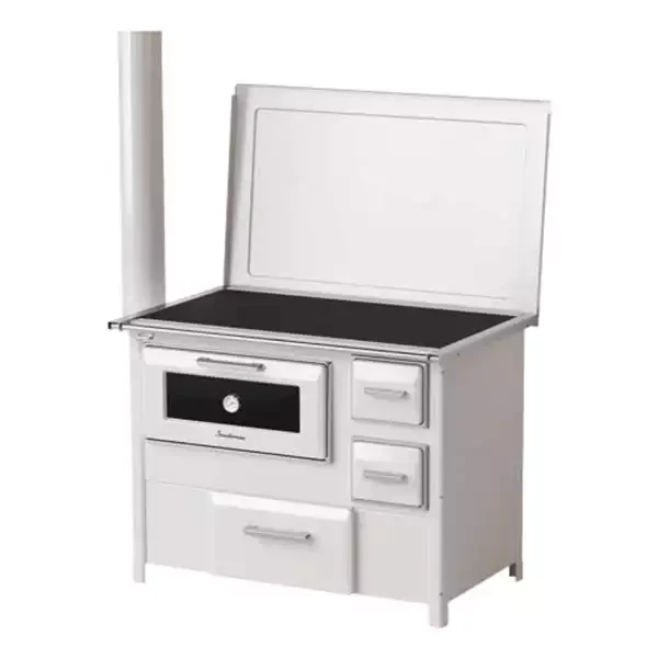 Šporet na čvrsto gorivo MBS 9RS DP TOP, beli, levi