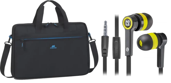 Torba za Laptop 15.6 RIVACASE 8037 Crna+Poklon Slušalice bubice sa mikrofonom Defender Pulse 420, cž