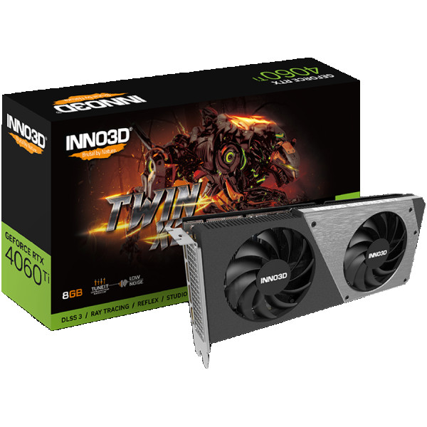 INNO3D GEFORCE RTX 4060 Ti TWIN X2 (2535MHz 18Gbps)  8GB GDDR6  128-bit    DP+DP+DP+HDMI  VA53N  AD1066711 ( N406T2-08D6-171153N )