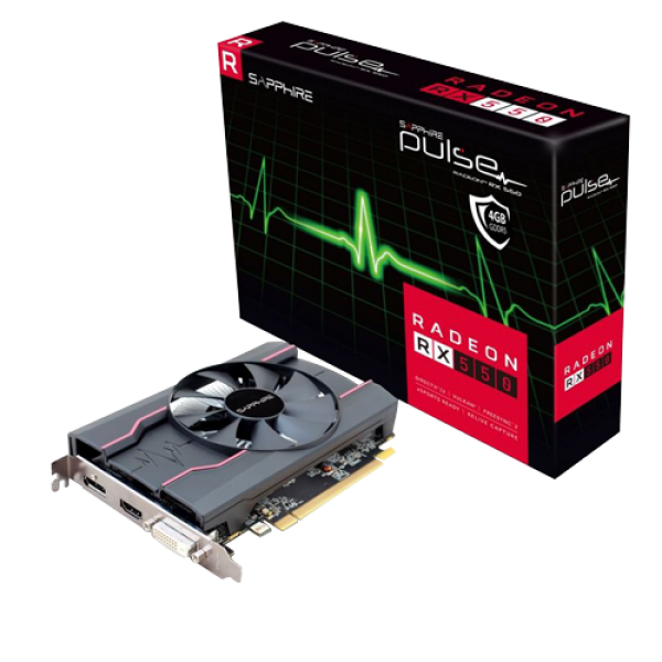 SAPPHIRE Video Card PULSE RADEON RX 550 4G GDDR5 HDMI  DVI-D  DP (UEFI) ( 11268-01-20G )