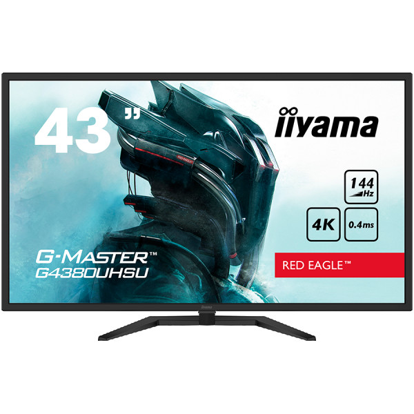 IIYAMA G4380UHSU-B1, 43'' VA-panel, Pro-Gaming, G-Master Red Eagle, UHD 3840x2160@144Hz, 0,4ms (MPRT), 550cdm˛ HDR, FreeSync, Speakers 2x 7W