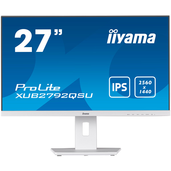 IIYAMA Monitor LED XUB2792QSU-W5 27'' IPS 2560 x 1440 @75Hz 350 cdm˛ 1000:1 5ms DVI HDMI DP USB 3.0 x 2 HDCP height, pivot (rotation), swivel, tilt 3y white ( XUB2792QSU-W5 ) 
